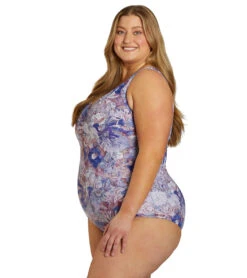 Sporti Plus Size Jungle Floral Conservative Printed Girl Leg One Piece Swimsuit 21 Sporti Plus Size Jungle Floral Conservative Printed Girl Leg One Piece Swimsuit -Swimwear Outlet 8642400616616 mushroom 3a