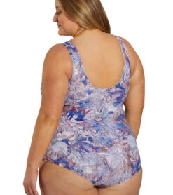 Sporti Plus Size Jungle Floral Conservative Printed Girl Leg One Piece Swimsuit 22 Sporti Plus Size Jungle Floral Conservative Printed Girl Leg One Piece Swimsuit -Swimwear Outlet 8642400616616 mushroom 4a