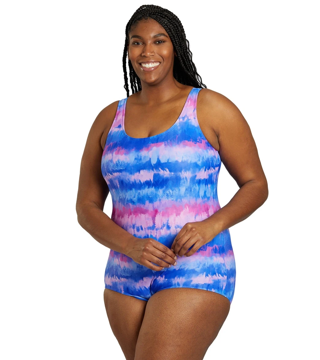 Sporti Plus Size HydroLast Malibu Sunrise Chlorine Resistant Conservative Scoop Back One Piece Swimsuit 5 Sporti Plus Size HydroLast Malibu Sunrise Chlorine Resistant Conservative Scoop Back One Piece Swimsuit - Image 3