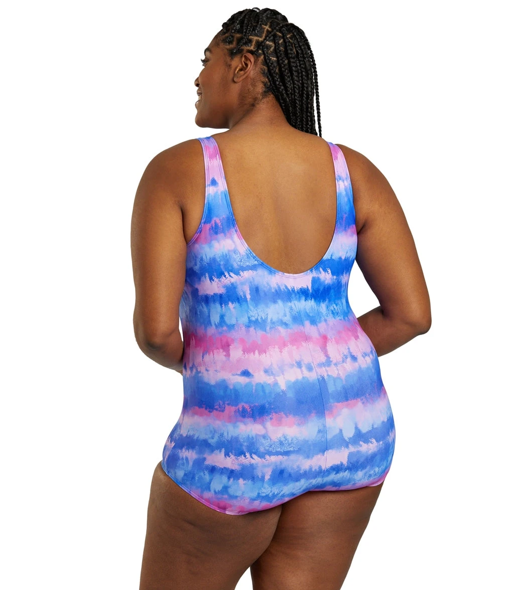 Sporti Plus Size HydroLast Malibu Sunrise Chlorine Resistant Conservative Scoop Back One Piece Swimsuit 6 Sporti Plus Size HydroLast Malibu Sunrise Chlorine Resistant Conservative Scoop Back One Piece Swimsuit - Image 4