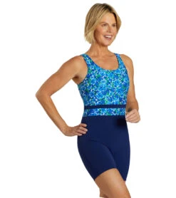 Sporti HydroLast Spring Garden Chlorine Resistant Scoop Back Unitard One Piece Swimsuit -Swimwear Outlet 8642409103528 springgarden 5a