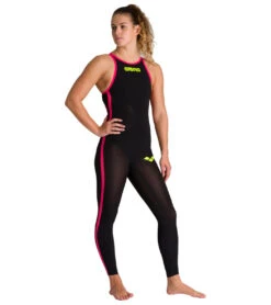 Arena Women's Powerskin R-evo+ Open Water Closed Back Tech Suit Swimsuit 18 Arena Women's Powerskin R-evo+ Open Water Closed Back Tech Suit Swimsuit -Swimwear Outlet 8642421129384 blackfluoyellow 1a