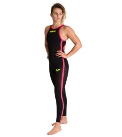 Arena Women's Powerskin R-evo+ Open Water Closed Back Tech Suit Swimsuit 19 Arena Women's Powerskin R-evo+ Open Water Closed Back Tech Suit Swimsuit -Swimwear Outlet 8642421129384 blackfluoyellow 2a
