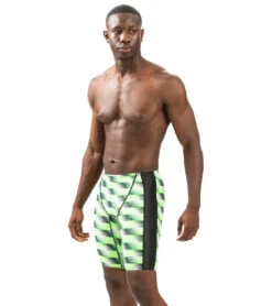 Dolfin Men's XtraSleek Eco Sonar Print Spliced Jammer Swimsuit -Swimwear Outlet 8642565996712 sonargreen