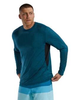 TYR Men's Solid SunDefense Long Sleeve UPF 50+ Swim Shirt 31 TYR Men's Solid SunDefense Long Sleeve UPF 50+ Swim Shirt -Swimwear Outlet 8642589786280 deeptealheather