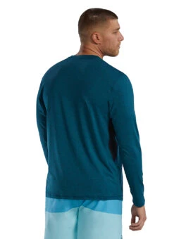 TYR Men's Solid SunDefense Long Sleeve UPF 50+ Swim Shirt 24 TYR Men's Solid SunDefense Long Sleeve UPF 50+ Swim Shirt -Swimwear Outlet 8642589786280 deeptealheather 3a