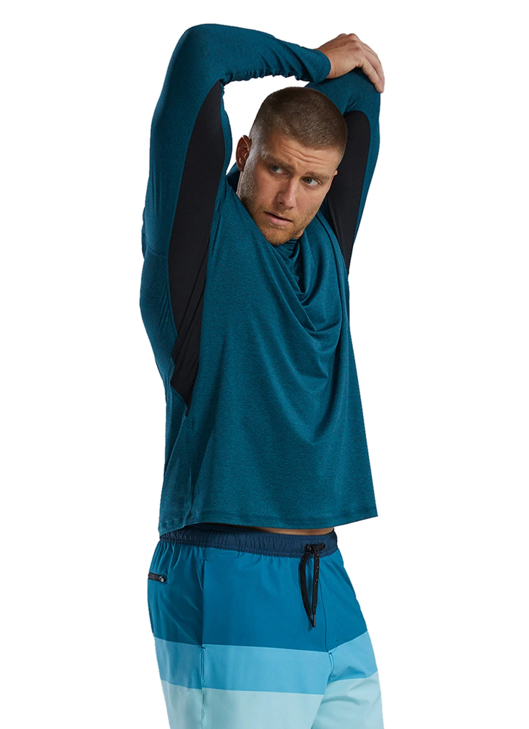 TYR Men's Solid SunDefense Long Sleeve UPF 50+ Swim Shirt 6 TYR Men's Solid SunDefense Long Sleeve UPF 50+ Swim Shirt - Image 4