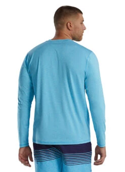 TYR Men's Solid SunDefense Long Sleeve UPF 50+ Swim Shirt 34 TYR Men's Solid SunDefense Long Sleeve UPF 50+ Swim Shirt -Swimwear Outlet 8642589786280 skyblueheather 3a