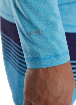 TYR Men's Solid SunDefense Long Sleeve UPF 50+ Swim Shirt 39 TYR Men's Solid SunDefense Long Sleeve UPF 50+ Swim Shirt -Swimwear Outlet 8642589786280 skyblueheather 8a