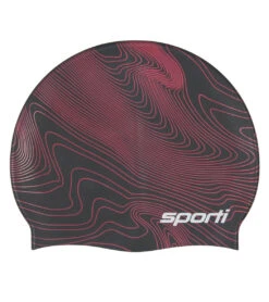 Sporti Sonar Waves Silicone Swim Cap -Swimwear Outlet 8642596667560 pink 1a