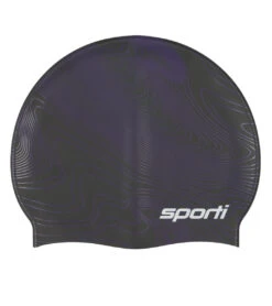 Sporti Sonar Waves Silicone Swim Cap -Swimwear Outlet 8642596667560 purple 1a