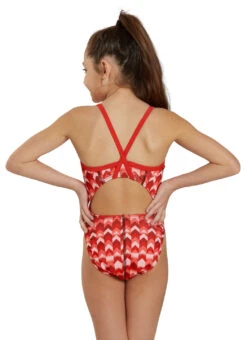 Sporti HydroLast Arrowhead Thin Strap One Piece Swimsuit (22-40) -Swimwear Outlet 8642661974184 red 2a y