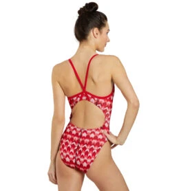 Sporti HydroLast Arrowhead Thin Strap One Piece Swimsuit (22-40) -Swimwear Outlet 8642661974184 red 5a