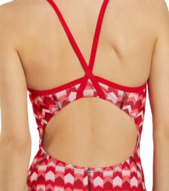 Sporti HydroLast Arrowhead Thin Strap One Piece Swimsuit (22-40) -Swimwear Outlet 8642661974184 red 6a