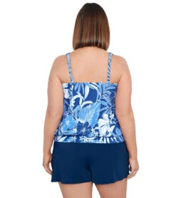 Shape Solver By Penbrooke Women's Plus Size In My Blues Shirred Neck Blouson Tankini Top 10 Shape Solver By Penbrooke Women's Plus Size In My Blues Shirred Neck Blouson Tankini Top -Swimwear Outlet 8642717057192 denimblu 3a