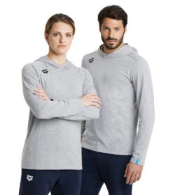 Arena Unisex Team Panel Long Sleeve Hoodie -Swimwear Outlet 8642724987048 mediumgreyheather 6a