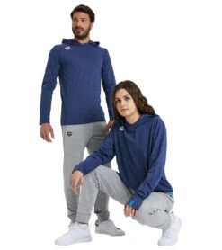 Arena Unisex Team Panel Long Sleeve Hoodie -Swimwear Outlet 8642724987048 navyheather 6a
