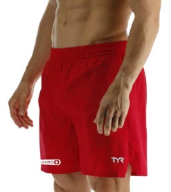 TYR Men's Guard Deck X Swim Short 30 TYR Men's Guard Deck X Swim Short -Swimwear Outlet 8642800124072 red 4a