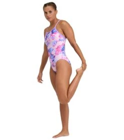 Arena Women's Spring Garden Light Drop Back One Piece Swimsuit -Swimwear Outlet 8642864119976 lavandalavandamulti 3a