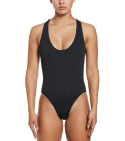 Nike Women's Essential Crossback One Piece Swimsuit -Swimwear Outlet 8642965209256 black 1a