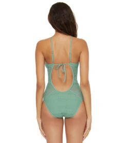 Becca Swim Women's Color Play High Neck One Piece Swimsuit 30 Becca Swim Women's Color Play High Neck One Piece Swimsuit -Swimwear Outlet 8643892838568 mineral 2a