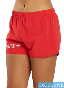 JOLYN Women's Janie Lifeguard Logo Run Short 26 JOLYN Women's Janie Lifeguard Logo Run Short -Swimwear Outlet 8645523898536 red 5a