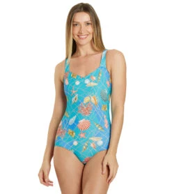 Sporti Caribbean Sea Moderate Printed Sweetheart One Piece Swimsuit 16 Sporti Caribbean Sea Moderate Printed Sweetheart One Piece Swimsuit -Swimwear Outlet 8645731582120 caribbeansea