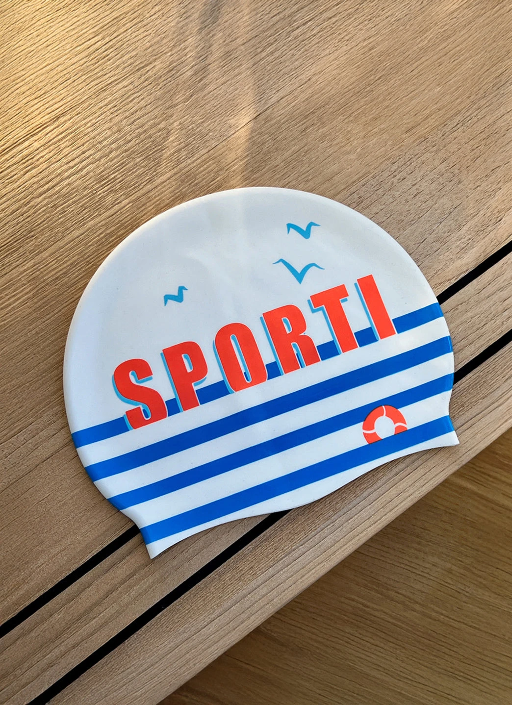 Sporti X Emma Weyant French Stripe Silicone Swim Cap 5 Sporti X Emma Weyant French Stripe Silicone Swim Cap - Image 3