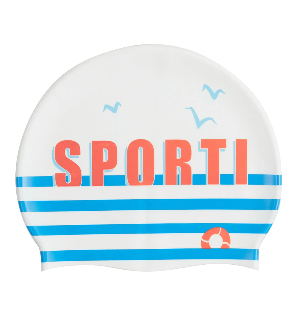 Sporti X Emma Weyant French Stripe Silicone Swim Cap 7 Sporti X Emma Weyant French Stripe Silicone Swim Cap - Image 5