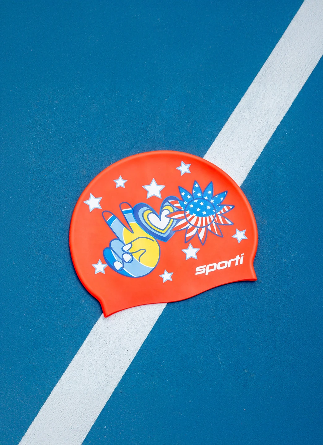 Sporti X Alex & Gretchen Walsh Peace Love & Swimming Silicone Swim Cap 11 Sporti X Alex & Gretchen Walsh Peace Love & Swimming Silicone Swim Cap - Image 9
