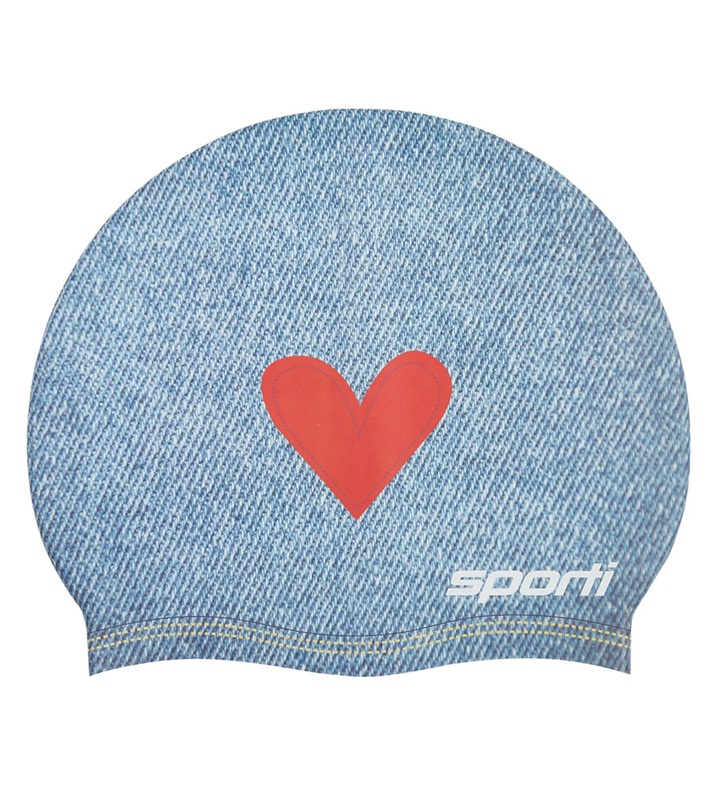 Sporti X Alex & Gretchen Walsh Blue Jean Baby Silicone Swim Cap 4 Sporti X Alex & Gretchen Walsh Blue Jean Baby Silicone Swim Cap - Image 2