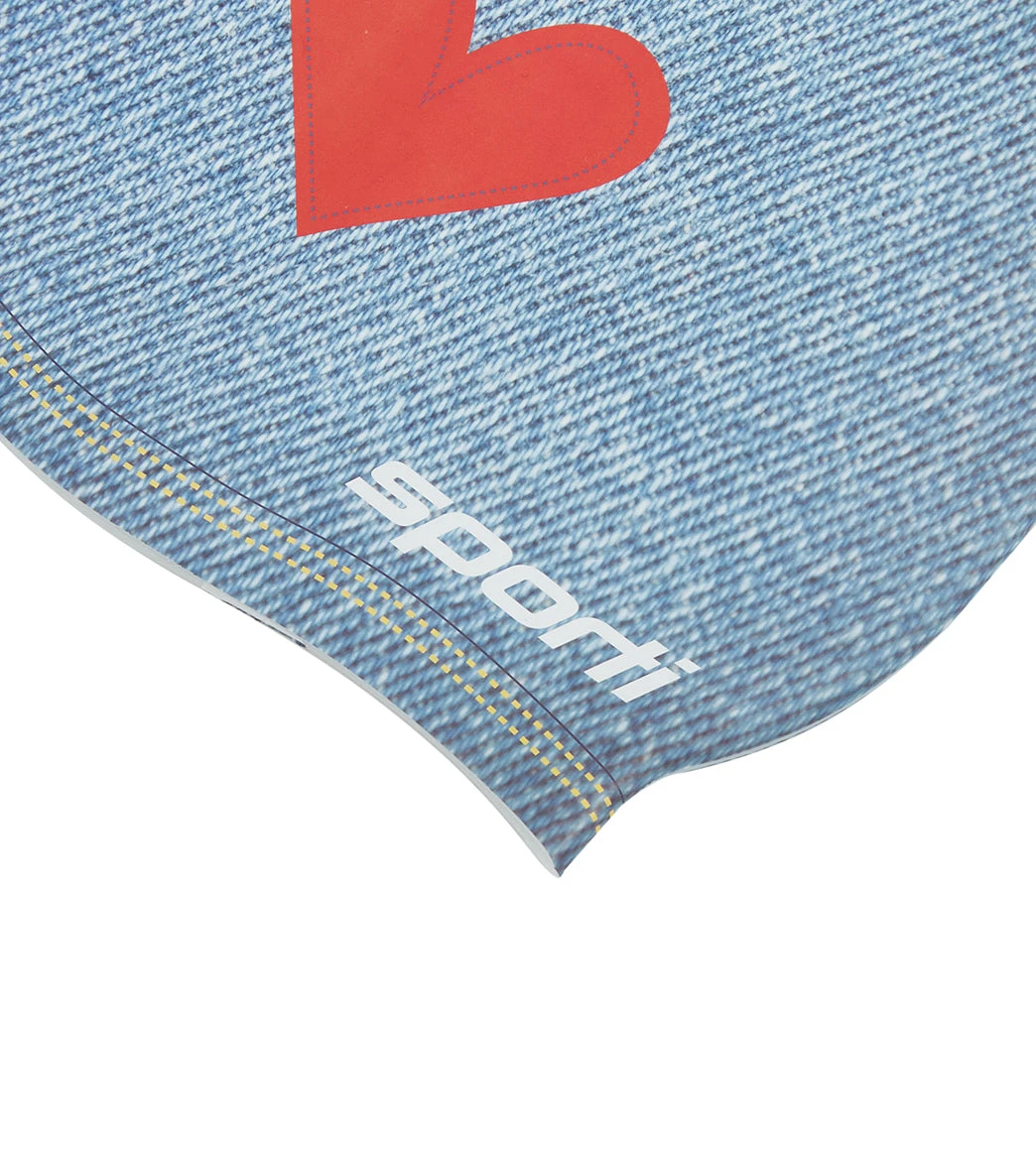 Sporti X Alex & Gretchen Walsh Blue Jean Baby Silicone Swim Cap 6 Sporti X Alex & Gretchen Walsh Blue Jean Baby Silicone Swim Cap - Image 4