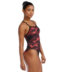 TYR Women's Soren Diamondfit Durafast Elite One Piece Swimsuit -Swimwear Outlet 8646872465576 red 2a