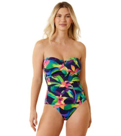 Tommy Bahama Women's Tropical Blooms V Front Bandeau One Piece Swimsuit 15 Tommy Bahama Women's Tropical Blooms V Front Bandeau One Piece Swimsuit -Swimwear Outlet 8646996557992 2t