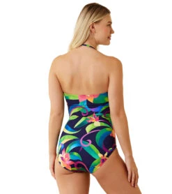 Tommy Bahama Women's Tropical Blooms V Front Bandeau One Piece Swimsuit 11 Tommy Bahama Women's Tropical Blooms V Front Bandeau One Piece Swimsuit -Swimwear Outlet 8646996557992 marenavy 3a
