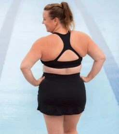 Dolfin Aquashape Women's High Waisted Wrap Front Swim Skort 28 Dolfin Aquashape Women's High Waisted Wrap Front Swim Skort -Swimwear Outlet 8647004389544 black 11a