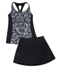 Dolfin Aquashape Women's High Waisted Wrap Front Swim Skort 26 Dolfin Aquashape Women's High Waisted Wrap Front Swim Skort -Swimwear Outlet 8647004389544 black 9a