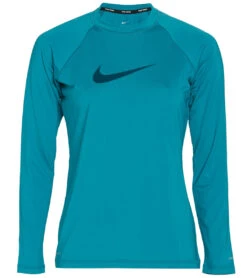 Nike Women's Solid Long Sleeve Hydro Rashguard 29 Nike Women's Solid Long Sleeve Hydro Rashguard -Swimwear Outlet 8647538245800 brightspruce 1a