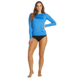 Nike Women's Solid Long Sleeve Hydro Rashguard 36 Nike Women's Solid Long Sleeve Hydro Rashguard -Swimwear Outlet 8647538245800 pacificblue 4a