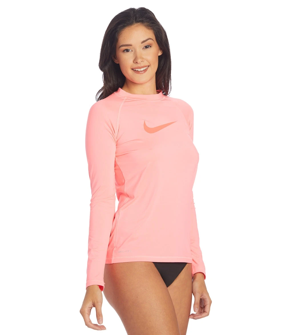 Nike Women's Solid Long Sleeve Hydro Rashguard 4 Nike Women's Solid Long Sleeve Hydro Rashguard - Image 2