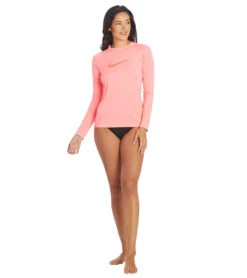 Nike Women's Solid Long Sleeve Hydro Rashguard 25 Nike Women's Solid Long Sleeve Hydro Rashguard -Swimwear Outlet 8647538245800 sunsetpulse 4a