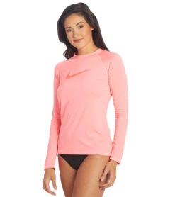 Nike Women's Solid Long Sleeve Hydro Rashguard 26 Nike Women's Solid Long Sleeve Hydro Rashguard -Swimwear Outlet 8647538245800 sunsetpulse 5a
