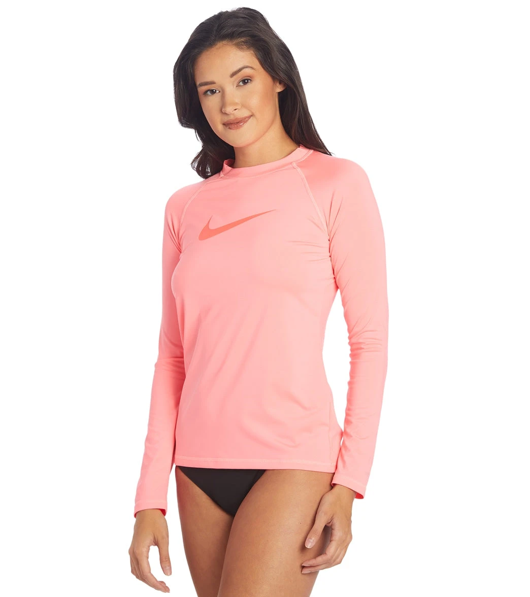 Nike Women's Solid Long Sleeve Hydro Rashguard 7 Nike Women's Solid Long Sleeve Hydro Rashguard - Image 5