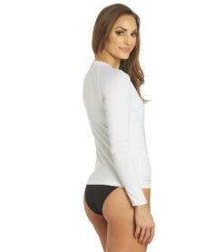 Nike Women's Solid Long Sleeve Hydro Rashguard 41 Nike Women's Solid Long Sleeve Hydro Rashguard -Swimwear Outlet 8647538245800 white 3a