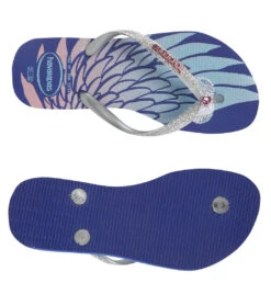 Havaianas Kid's Slim Glitter II Sandal (Toddler, Big Kid) -Swimwear Outlet 8647693631656 marineblue 4a