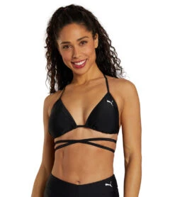 Puma Women's Wrap Triangle Bikini Top -Swimwear Outlet 8647703953576 2t