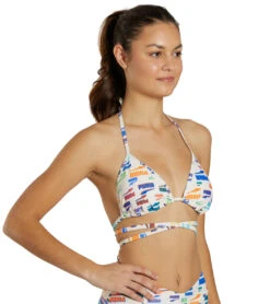 Puma Women's Wrap Triangle Bikini Top -Swimwear Outlet 8647703953576 celebrationprint 2a