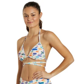 Puma Women's Wrap Triangle Bikini Top -Swimwear Outlet 8647703953576 celebrationprint 4a