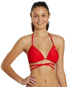 Puma Women's Wrap Triangle Bikini Top -Swimwear Outlet 8647703953576 foralltimered 1a
