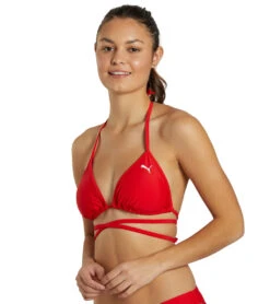Puma Women's Wrap Triangle Bikini Top -Swimwear Outlet 8647703953576 foralltimered 4a
